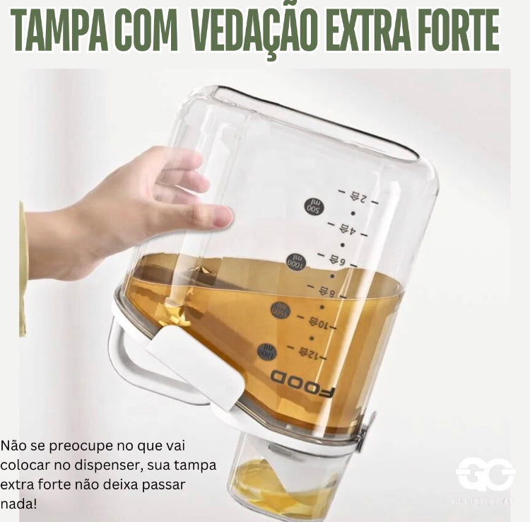 Potes  Dispenser Multiuso Grão Alimentos Limpeza Tampa Medidor