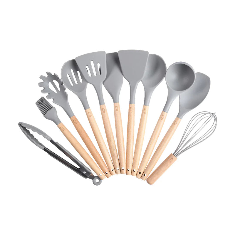 Kit De Utensílios Silicone Espátula Cozinha Biscuitt Cuccina 12 Peças