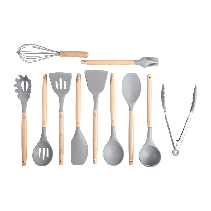 Kit De Utensílios Silicone Espátula Cozinha Biscuitt Cuccina 12 Peças